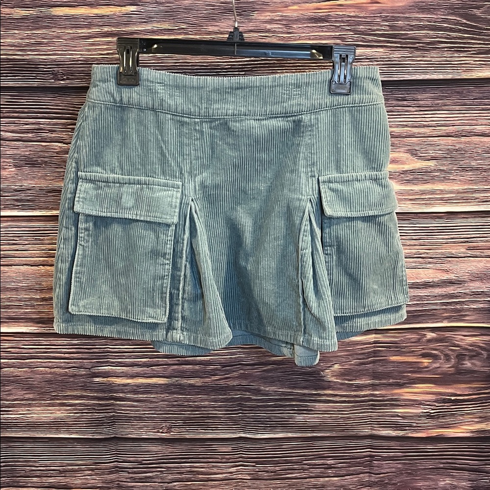 Wild Fable Light Blue/Green Corduroy Skirt
